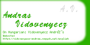 andras vidovenyecz business card